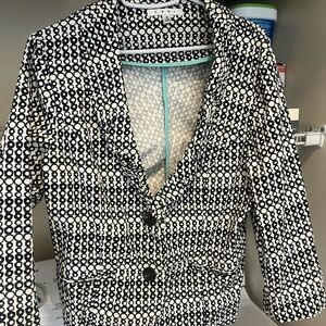 CAbi lightweight black and white blazer Size 12